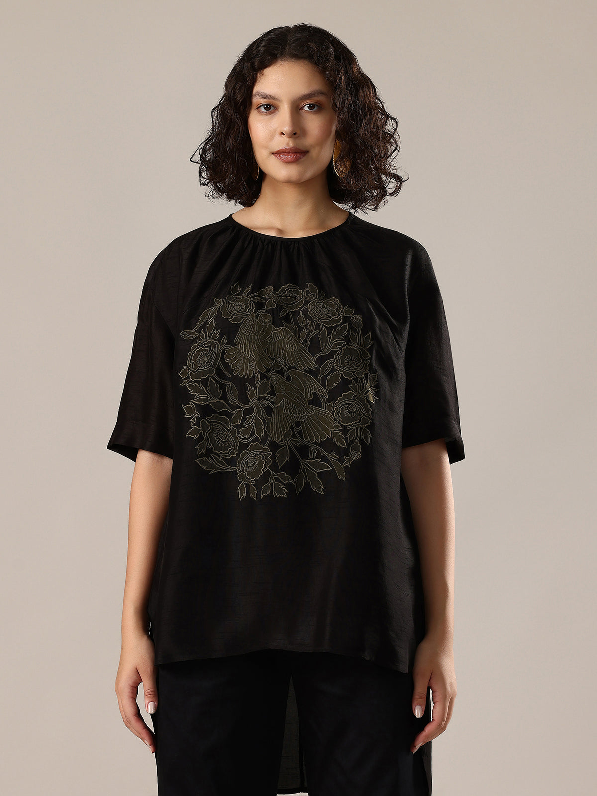 Embroidered Co-Ord Set - Black