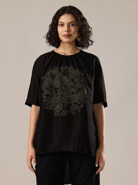 Embroidered Co-Ord Set - Black