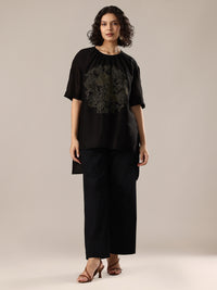 Embroidered Co-Ord Set - Black