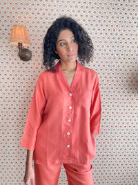 Snooze Apricot Pyjama Set Silk