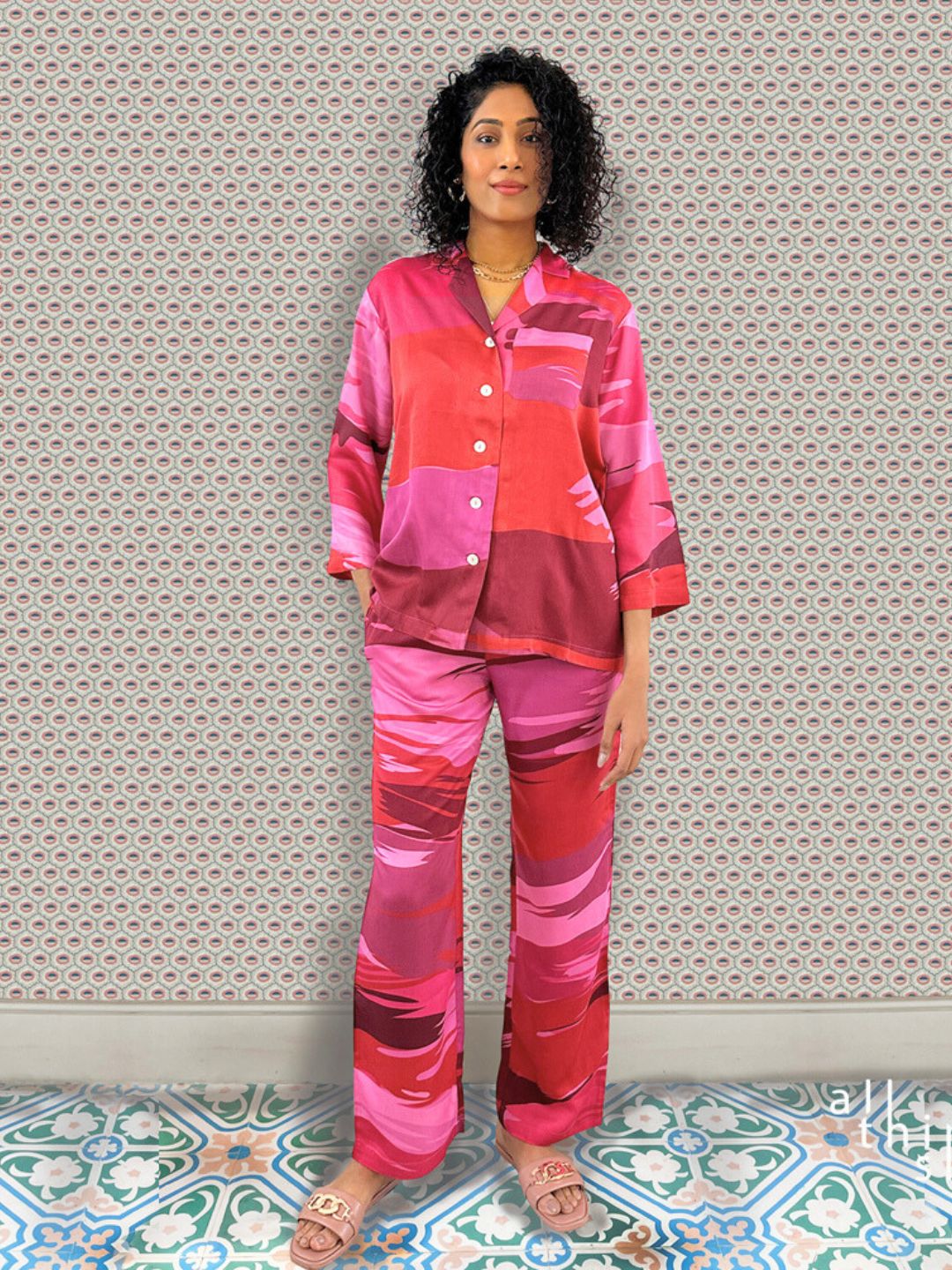 Snooze Crimson Dusk Pyjama Set