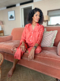 Snooze Apricot Pyjama Set Silk