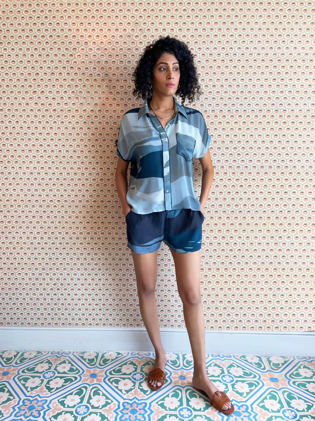 Doze- Nightscape Shorts Set