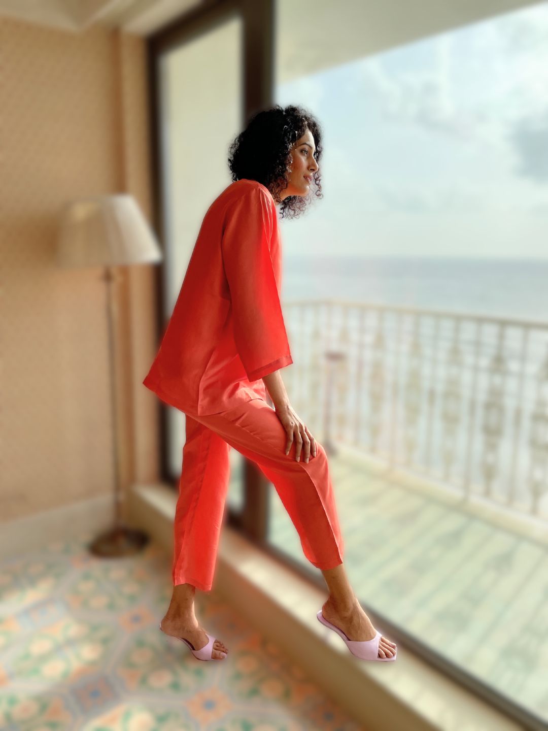 Snooze Apricot Pyjama Set Silk