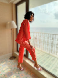 Snooze Apricot Pyjama Set Silk